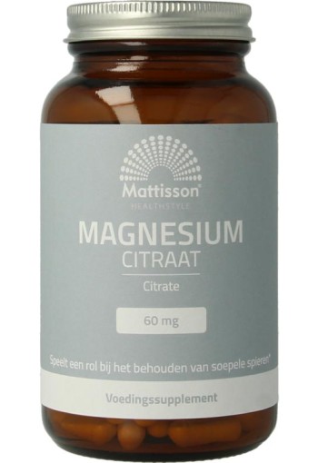 Mattisson Active magnesium citraat 400mg (180 Vegetarische capsules)