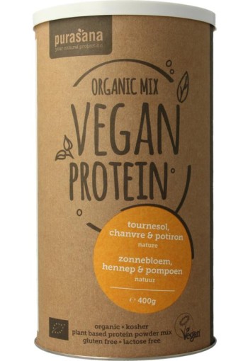 Purasana Proteine zonnebloem hennep pompoen vegan bio (400 Gram)