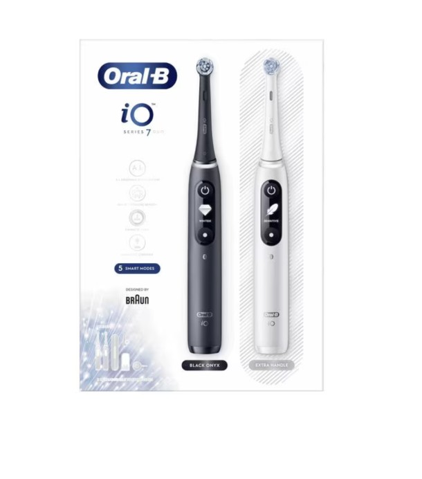 Oral-B iO 7 Zwart & Wit 2 Elektrische Tandenborstels By Braun ( 2 stuks )