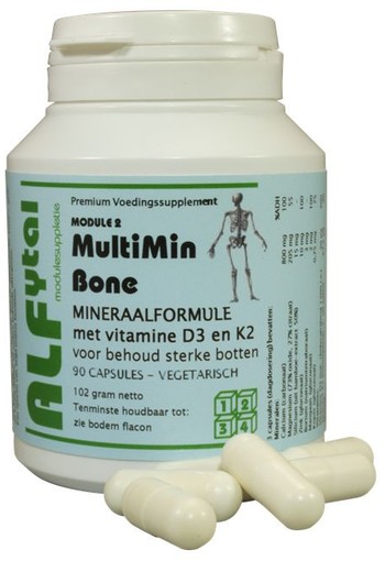 Alfytal MultiMin bone botformule met vit. D3 en K2 (90 Vegetarische capsules)