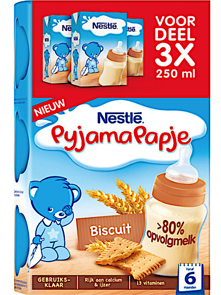Nest­lé Py­ja­ma­pap­je bis­cuit voor­deel 3 x 250 ml