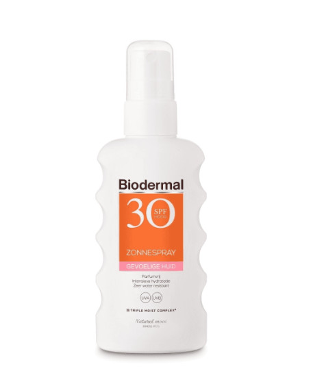 Biodermal Zonnespray SP30 gevoelig huid (175 ml)