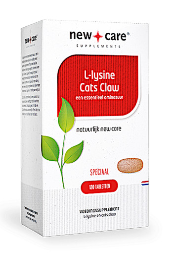 New Care L-Lysine Cats Claw een essentieel aminozuur Inhoud  120 tabletten