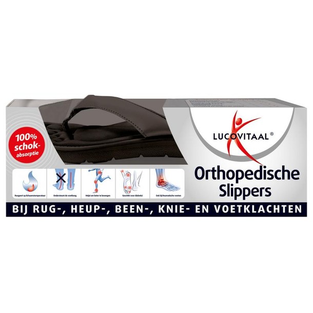 Lucovitaal Orthopedische slippers 37/38 zwart (1 paar)